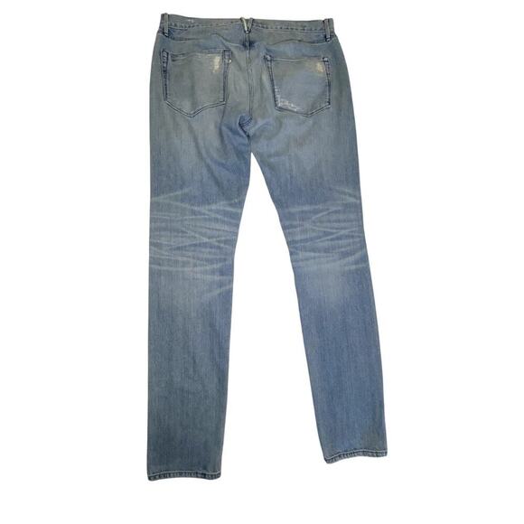 Mens 3x1 Slim Fit Jeans Medium Wash with Distressing Size 32 - Picture 2 of 5